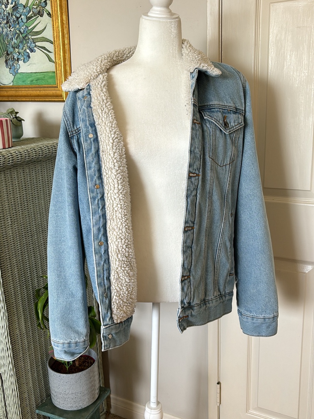 Sherpa-Lined Denim Jacket - Women